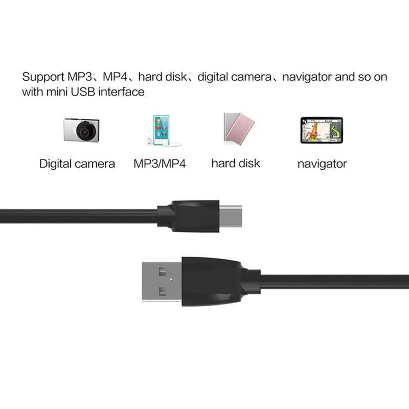 Быстрая зарядка и передача данных t-порт Mini USB 2,0 к USB 2,0 зарядное устройство для передачи данных usb-кабель для мобильного телефона MP3 MP4 gps SLR камера планшет