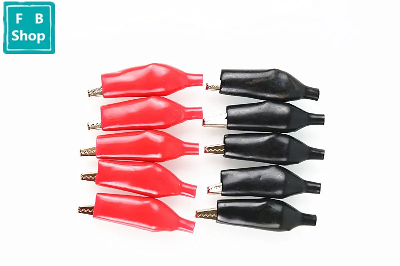 

20pcs 45MM Metal Alligator Clip G98 Crocodile Electrical Clamp for Testing Probe Meter Black and Red