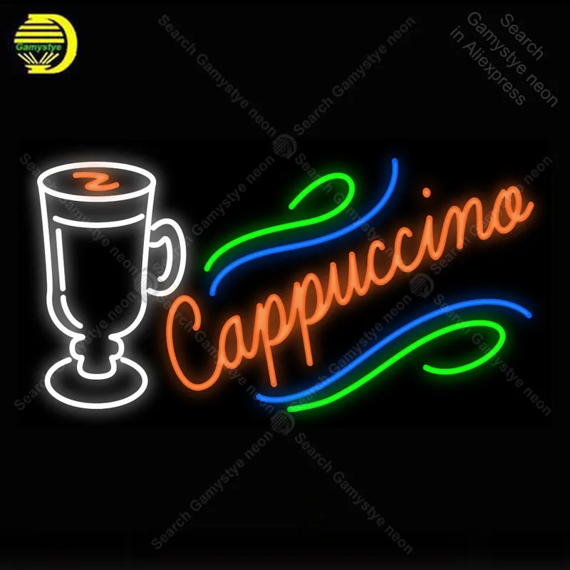 

Cappuccino with Cup NEON LIGHT SIGN Neon Sign Decorate Hotel BEER PUB Club Shop Sign Store Display Handcraft Iconic Sign light