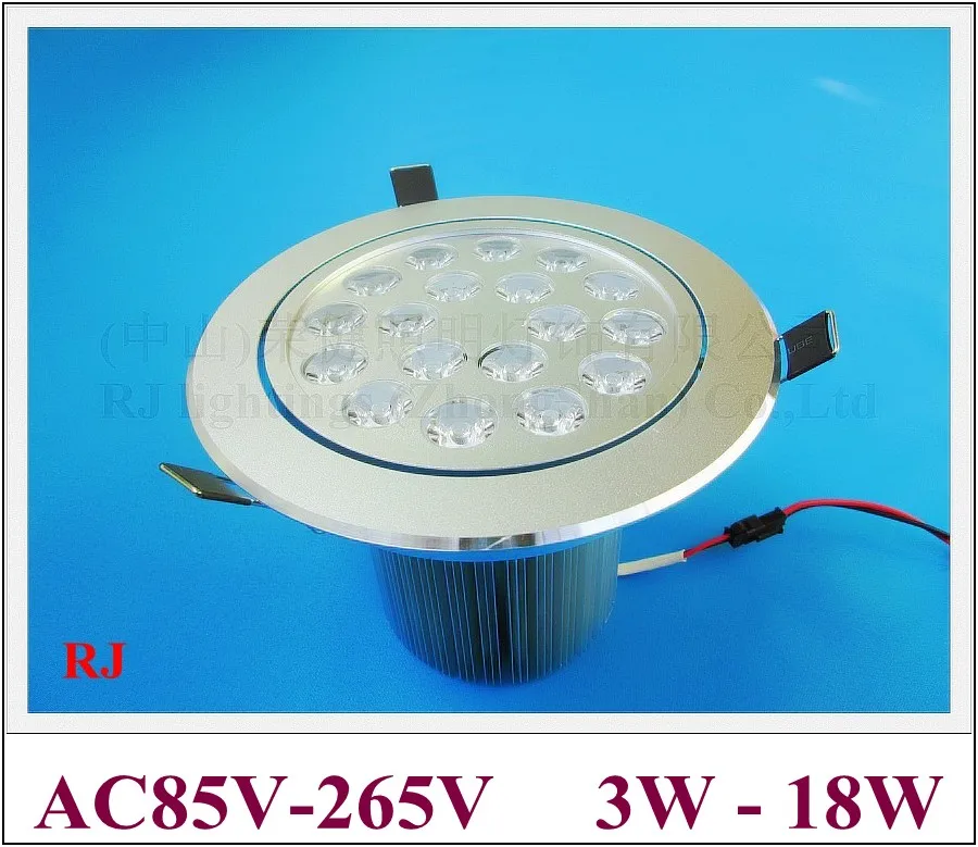 

LED recessed ceiling spot light down lamp downlight AC85-265V 3W / 5W / 7W / 9W / 12W / 15W / 18W CE ROHS aluminum high bright