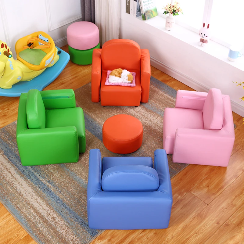 Mini Sofa Kids Chair Children Armchair Toddlers Seating Chair Set Footstool Gift