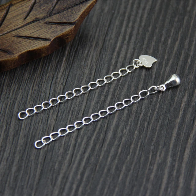 solid 925 Sterling Silver twisted oval cable chain extender with heart tag  for chain necklace - AliExpress