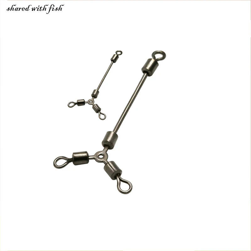 

3pieces/polybag Long Leg O-shape Three Way Rolling Swivels Fishing Connector Fishing Accessories 6# 7# 8#