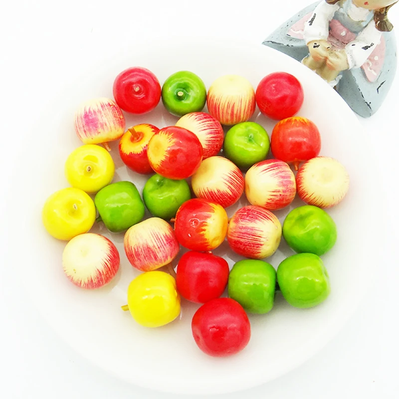 10pcs/lot 2018 Mini Apple Decorative Artificial Fruit Simulation Foam Fake Fruits Small Model