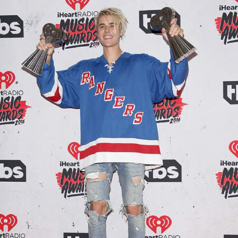 希少　justin bieber着用　Rangers jersey