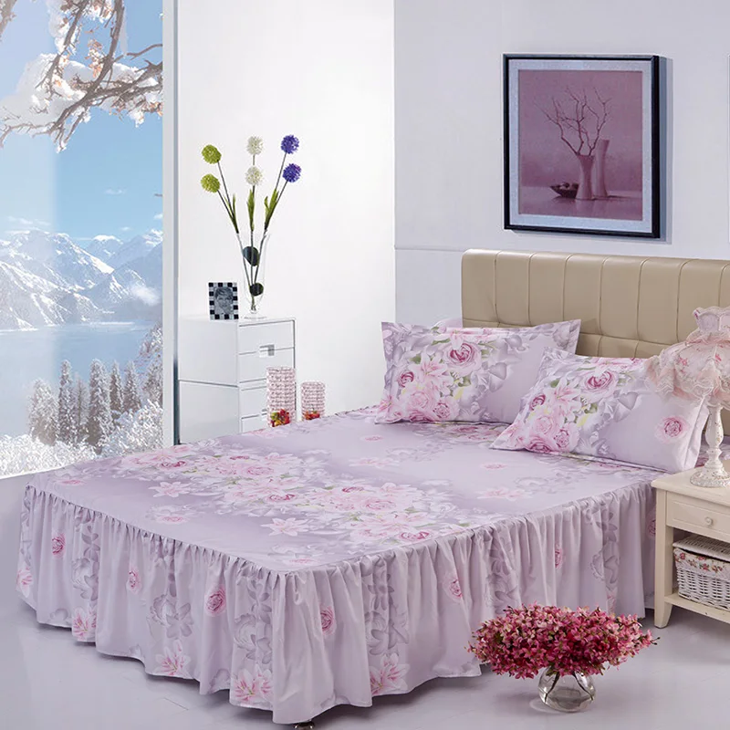 3pcs floral modern sheet set bed skirt pillow shams double full twin