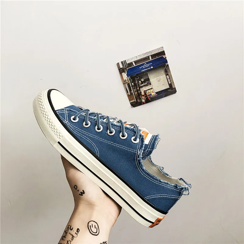 Popular Casual Shoes For Boy Yellow Black Men Walking Canvas Shoes Comfortable Casual Sneakers Man Lace-Up Canvas Men Shoes