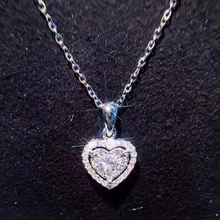ANI 18K White Gold (AU750) Wedding Heart Shape Pendant 0.228 ct I-J/SI Certificate Real Natural Diamond Women Chain Necklace ANI 18K White Gold (AU750) Wedding Heart Shape Pendant 0.228 ct I-J/SI Certificate Real Natural Diamond Women Chain Necklace