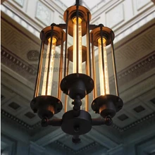 Американский кантри Лофт в стиле панк 4 головы подвесная прямоугольная лампа винтажная железная украшение для столовой свет для учебы