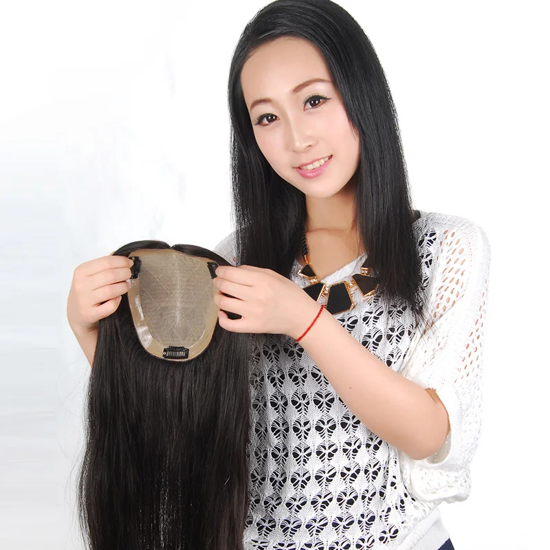 High Quality Wigs Real Hair Toupee For Women Silk Base Closure Natural