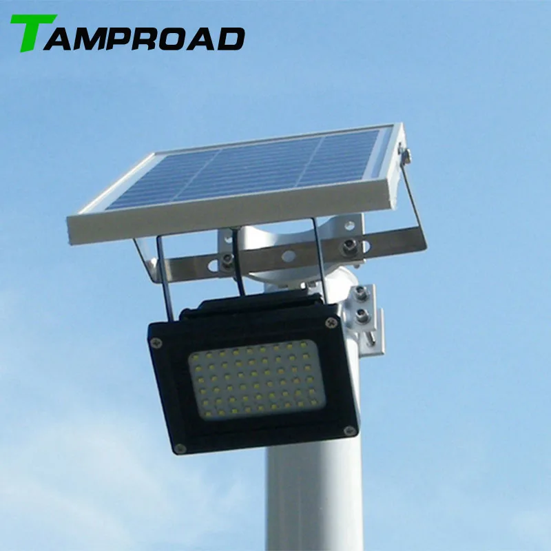 

TAMPROAD Waterproof Outdoor Solar Floodlight 54 LED Spotlight Focused Solar LED Flag Light with Hardware for Poles Wall Driveway