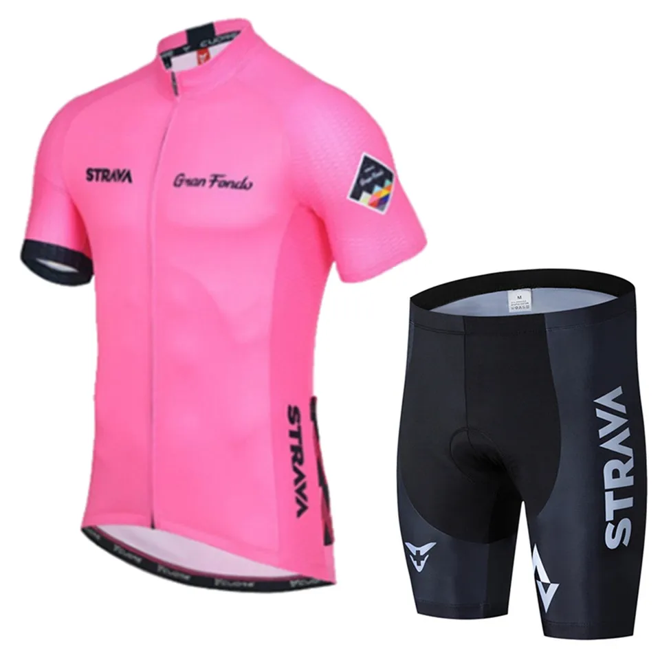 STRAVA Pro Team, летний комплект из Джерси для велоспорта, одежда для велоспорта, дышащая мужская рубашка с коротким рукавом, велосипедные шорты, 9D гелевая подкладка - Цвет: No.12