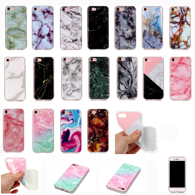Для iPhone 8 7 7Plus 6G 6S Plus 5G 5S SE 4S 5C Мягкий ТПУ резиновый гель мраморный узор силиконовый