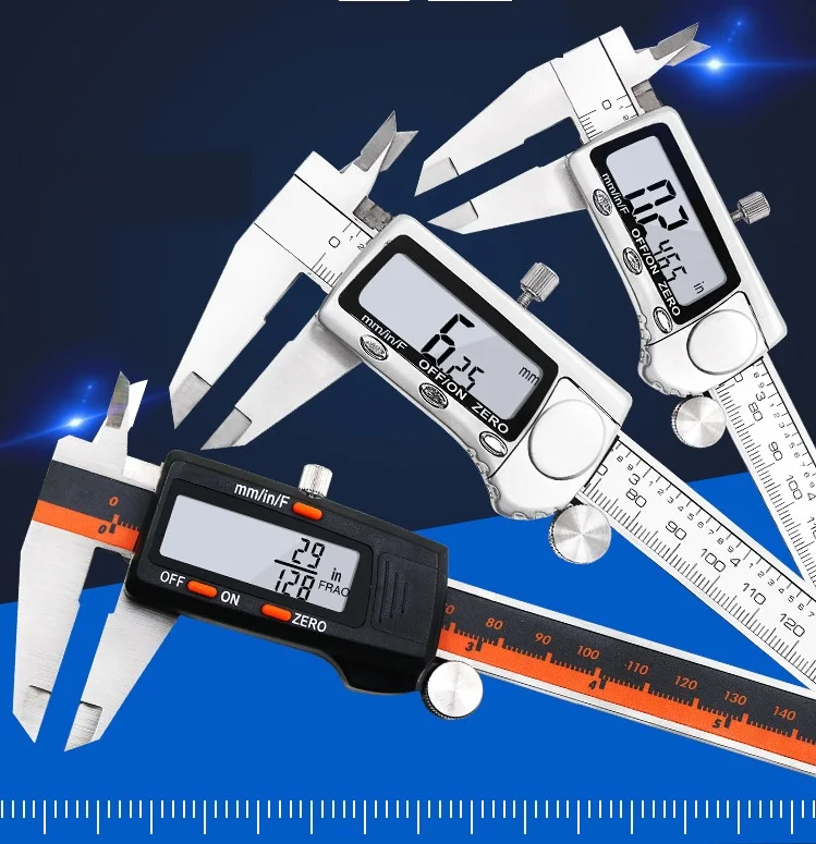 

Digital Vernier Caliper 0-150mm/6" 200mm Stainless Steel Electronic Caliper Micrometer Depth Measuring Tools LED display 0.01mm