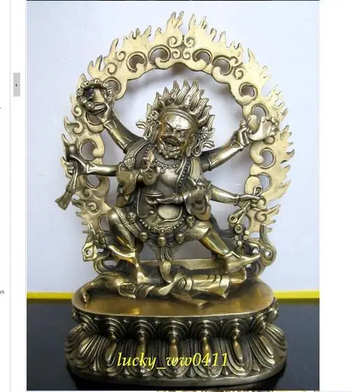 

Медные ремесла латунь махакалы защитные, Мудрость, Шесть рука маха гала, Чистой меди статуя будды, Можно установить водохранилище