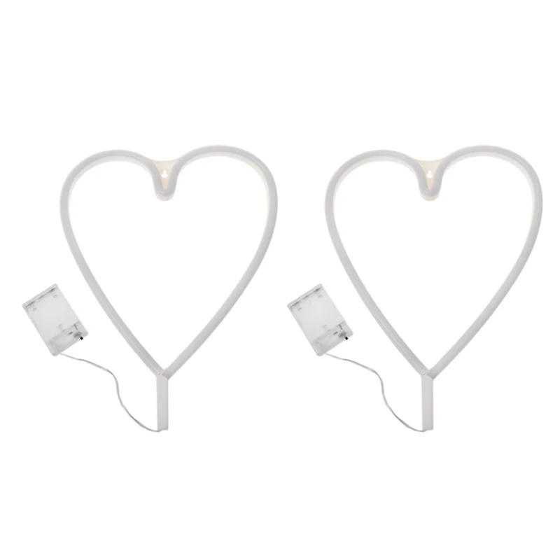 

LED Loving Heart Neon Sign Light Night Lamp w/Battery Box Wedding Xmas Party Decor M18