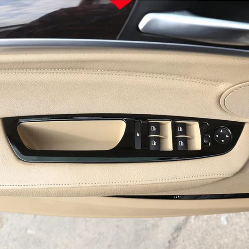 Черная декоративная панель для двери подлокотника автомобиля наклейки BMW X5 E70 X6 E71