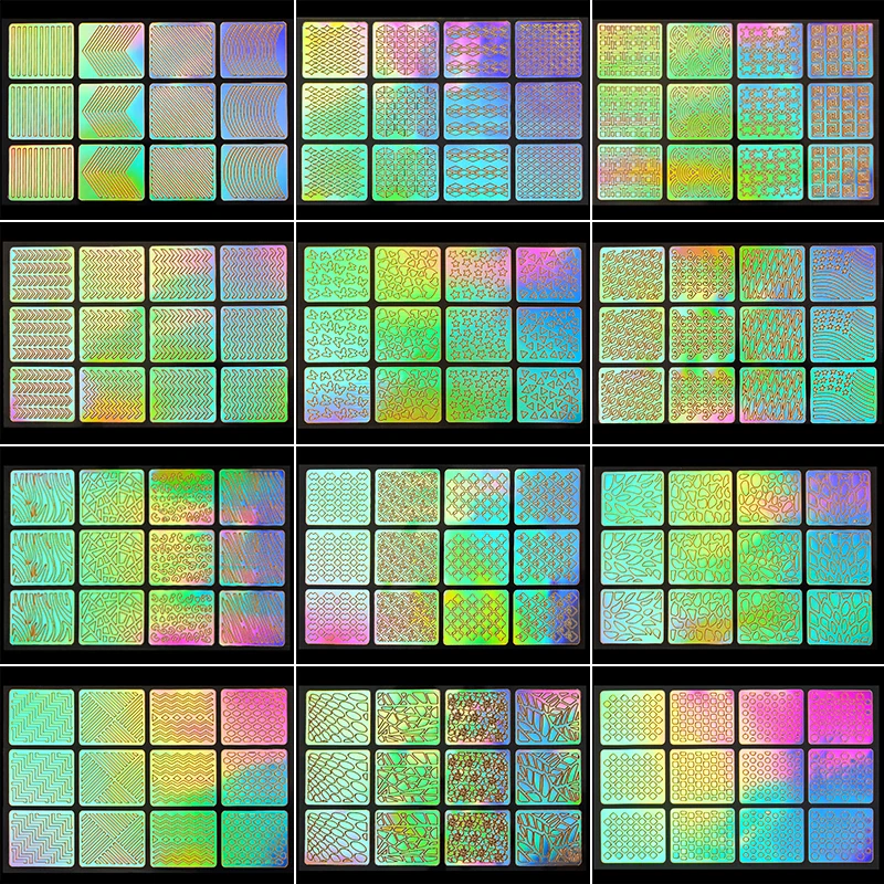 Гель-лак для ногтей виниловый наконечник руководство по переводу шаблон наклейки для ногтей Полые лазерные наклейки для дизайна ногтей трафаретная наклейка инструмент для дизайна ногтей 1 шт