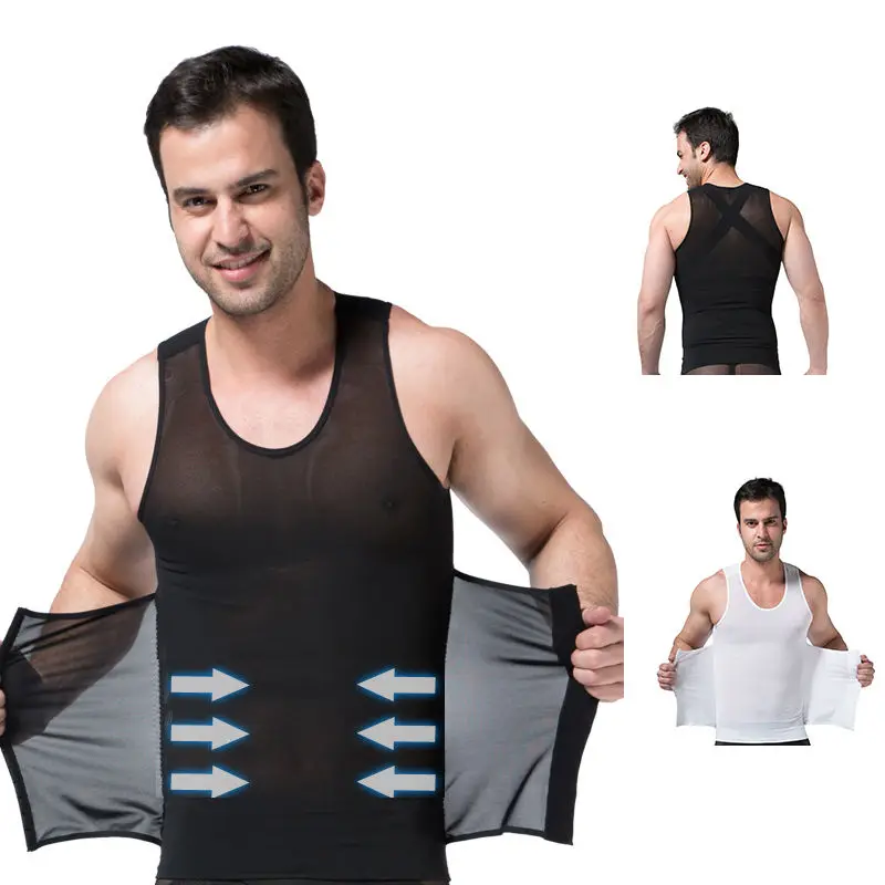 RUNSTAR Men's Abdomen Control Belly Slimming Body Shaper Vest Fat Burningin Waist Support from