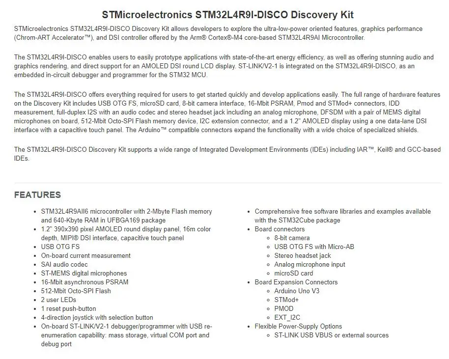 STM32L4R9I-DISCO INFO