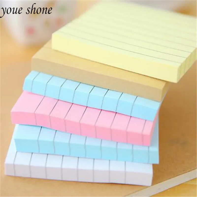

YOUE SHONE 1Pcs Paper Notepad Creative Striped Sign Small Fresh Candy-colored Notepads 7.5*7.5 CM