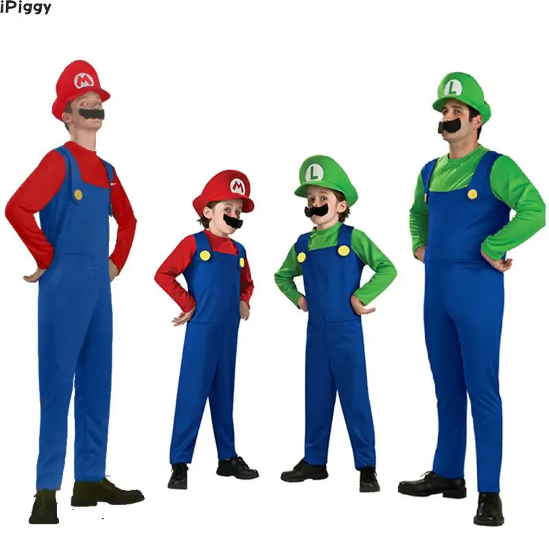 iPiggy Adults and Kids Cosplay Costume Set Super Mario Bros Children Halloween Party MARIO &ampamp LUIGI for Gifts | Игрушки и хобби