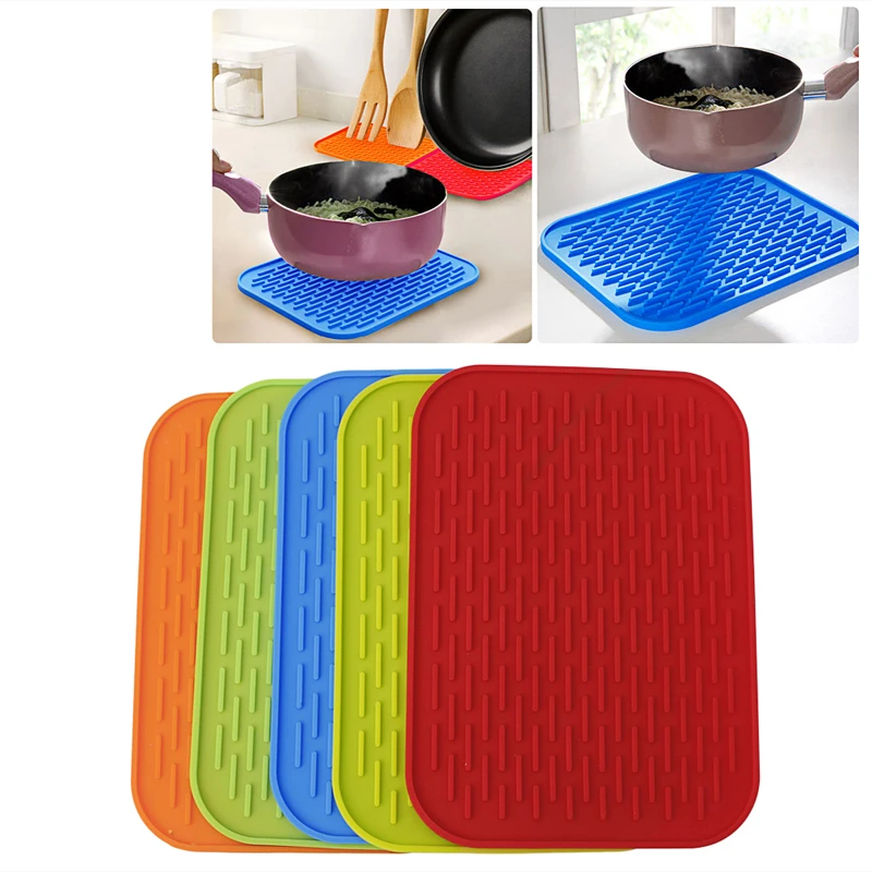 

New Practical Silicone Holder Mat Kitchen Heat Non-slip Resistant Trivet Pot Tray Straightener New Drop shipping