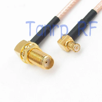 

6in SMA female to MCX male both right angle RF adapter connector 15CM Pigtail coaxial jumper cable RG316 extension cord