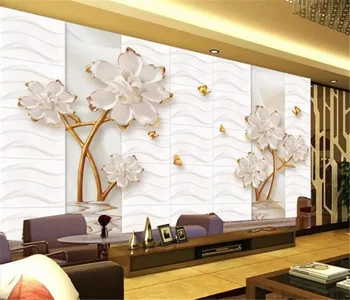 

Custom Photo 3d Wallpaper 3D Embossed Flowers Decoration Home Decor Living Room Wall Covering
