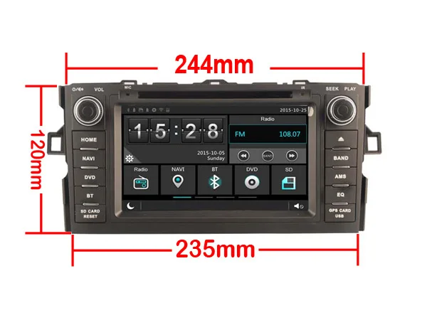 Clearance Fit for TOYOTA AURIS 2007 OTOJETA android 9.1 Wifi car dvd player device tape recorder GPS headunits with orange button light 5