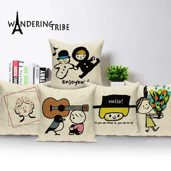 

Home Decoration Nordic Pillow Case 45*45 Cartoon Kinder Cushion Covers 2019 Yellow Pillows Custom Sofa Cushions For Living Room