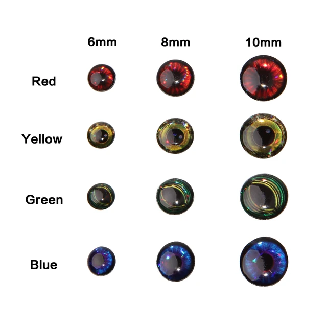 Stickers Fishing Lure Eyes 3D-Holographic 6mm 8mm Eyes Fishing