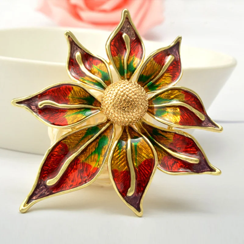 

Cute Glazed Flower Cardigan Clip Clips Pin Brooch Alloy Buckles For Women Cloth Shawl Shawl Shirt Cardigan Decoration