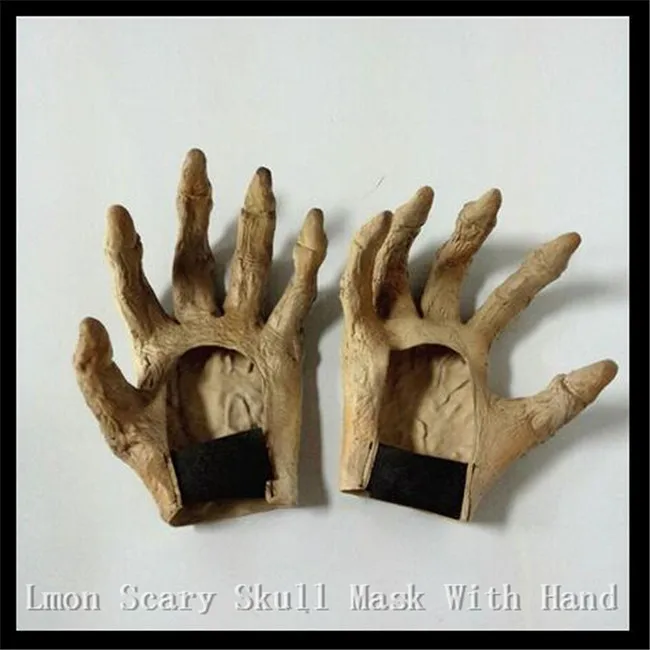 

1 Pair Halloween Cosplay Classic Adult Mask Festival Party Supplies Horror Mask Latex Scary Halloween Hand Mask gloves Free size