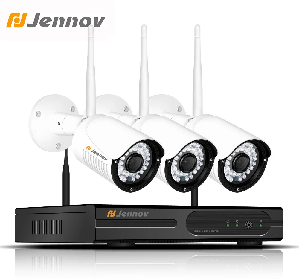 

Jennov 4CH CCTV kit Wireless Security Camera System Video Surveillance Wifi NVR P2P 2MP 1080P Outdoor IP Network Interface
