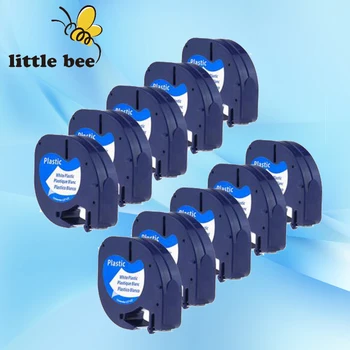 

10Pcs Dymo 91201 plastic LT label tape DYMO LetraTag Label Tape DYMO label printer 12mm*4m black on white