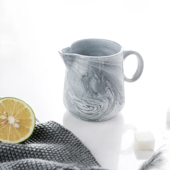 

Nordic style marbled ceramic milk pot mini milk jug coffee utensil Western milk honey pot tea cup