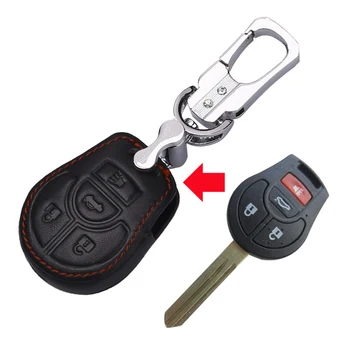 

Genuine Leather Car Key Sets Case Holder Wallet For Nissan Teana Livina X-Trail Sylphy Qashqai Murano Remote Key Protective Bag