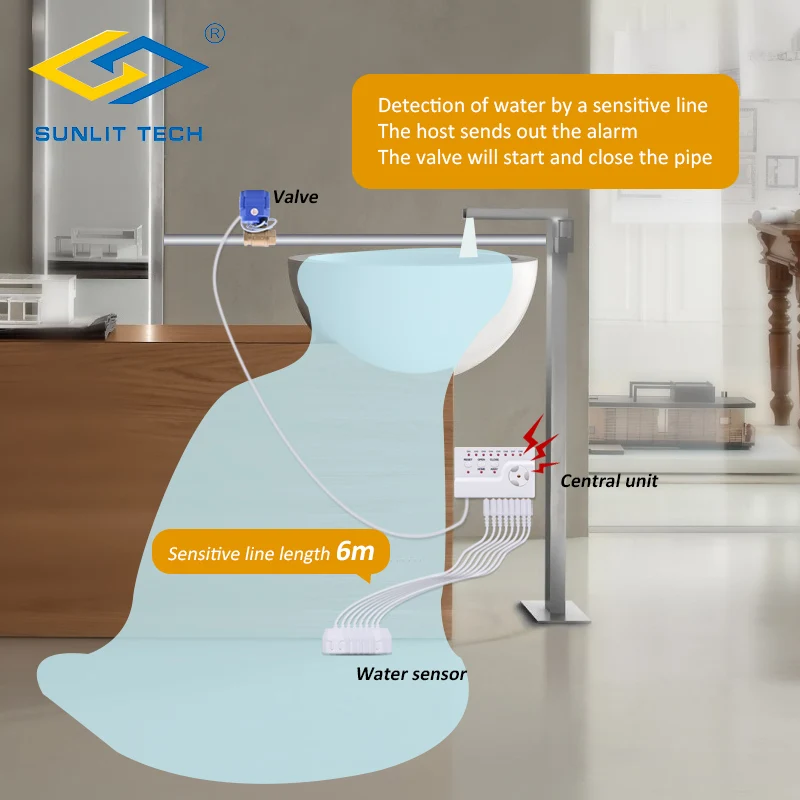 Kopen Smart Home Water Lek Detector Flood Sensor Water Lekkage Alert Systeem met 1 2 \