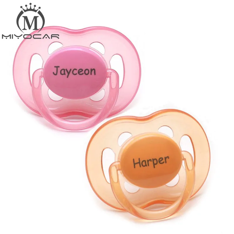 

MIYOCAR 2 pcs 6-18m personalized any name pacifiers Two monogram pacifiers baby pacifier dummy baby gift baby shower gift