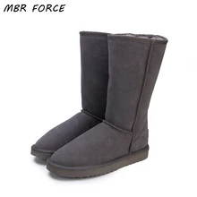 MBR FORCE/Классическая Женская обувь в австралийском стиле; высококачественные водонепроницаемые зимние ботинки из натуральной кожи; зимние ботинки на меху; теплые женские ботинки