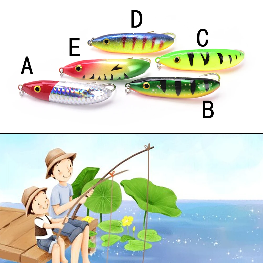 

1PCS5 Colors Spoon Minnow Saltwater Anti-hitch Crankbait Snapper Hard Bait Wobblers RealSkin Painting Fishing Lure 9.6g