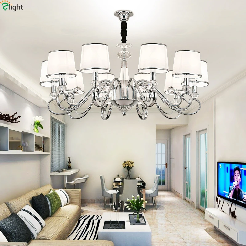 Modern Lustre Crystal Led Chandelier Lighting Chrome Metal Living Room Led Pendant Chandeliers Light Dining Room Hanging Lights Modern Lustre Crystal Led Chandelier Lighting Chrome Metal Living Room Led Pendant Chandeliers Light Dining Room Hanging Lights