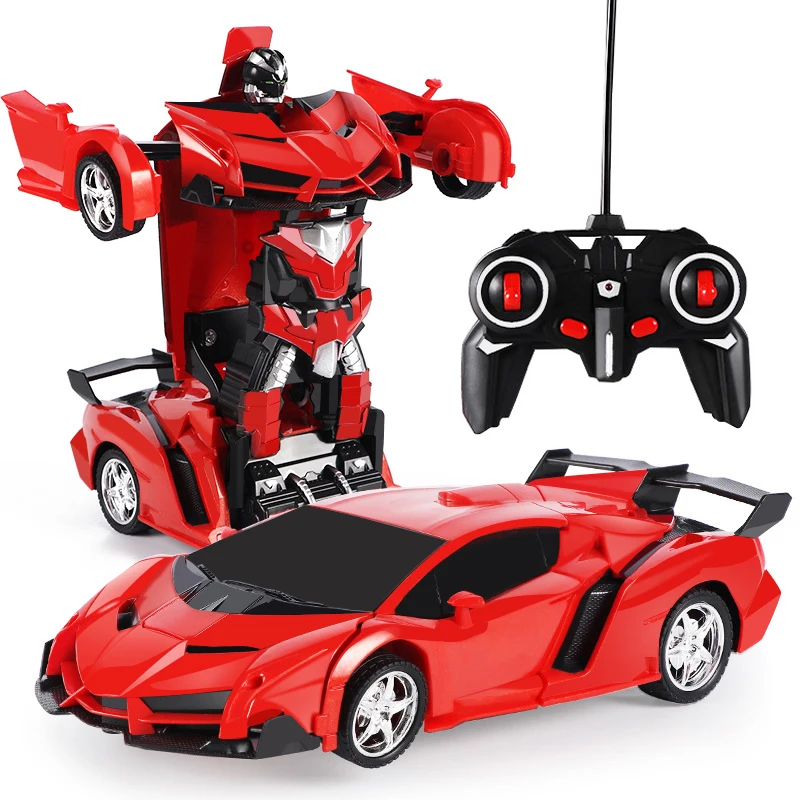 

YETAA Electric RC Car Sports Shock Resistant Car Transformation Robot Toy Remote Control Deformation Car RC Robots Children Gift