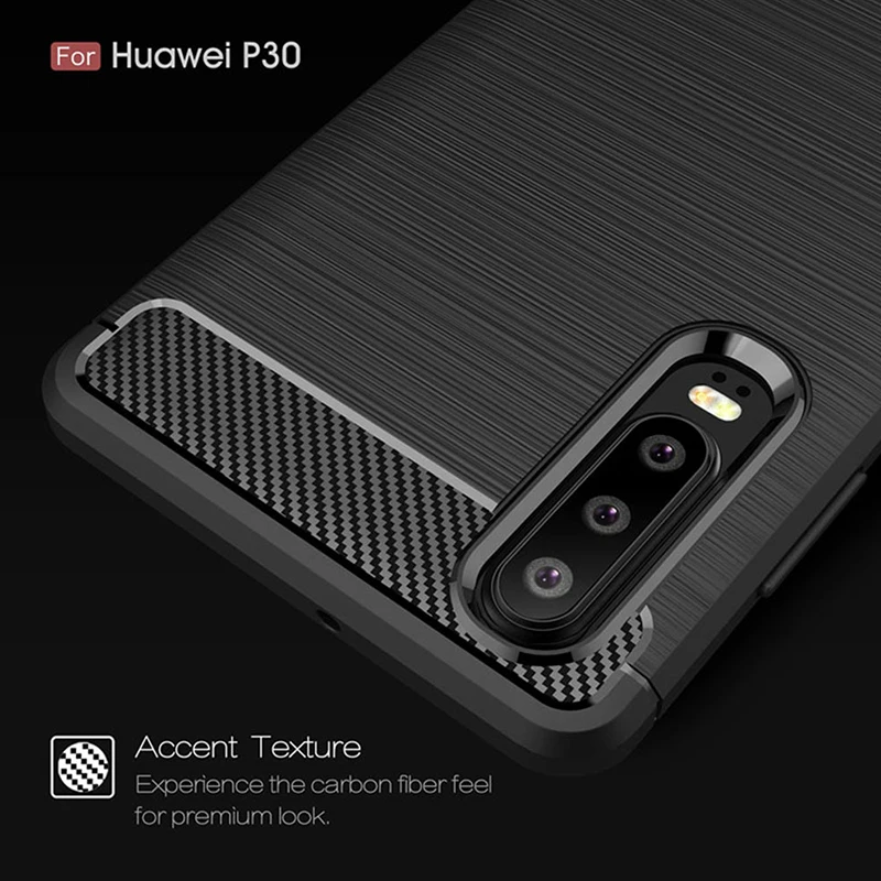Зазор чехол для huawei P30 Pro P20 Lite из углеродного волокна противоударный Бампер