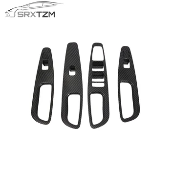 

SRXTZM Car Styling Interior Door Armrest Window Lift Switch Button Panel Frame Cover Trims 4pcs For Hyundai Santa Fe 2019 2020
