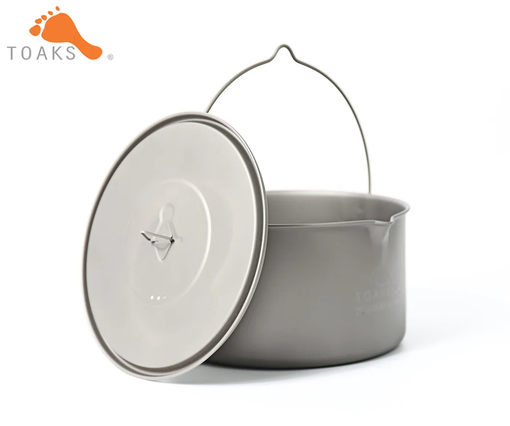 TOAKS POT-2000-BH de titanio al aire libre Camping colgante olla con fianza manejar fácil que puede ser utilizado por 1 a 3 la gente 2000 ml 258G