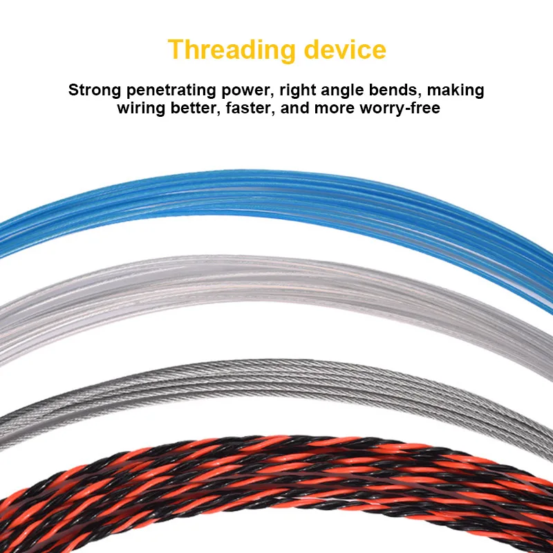 

Electrician Wire Cable Threading Device Running Puller Leads with 2pcs Steel Rope Connector CLH@8