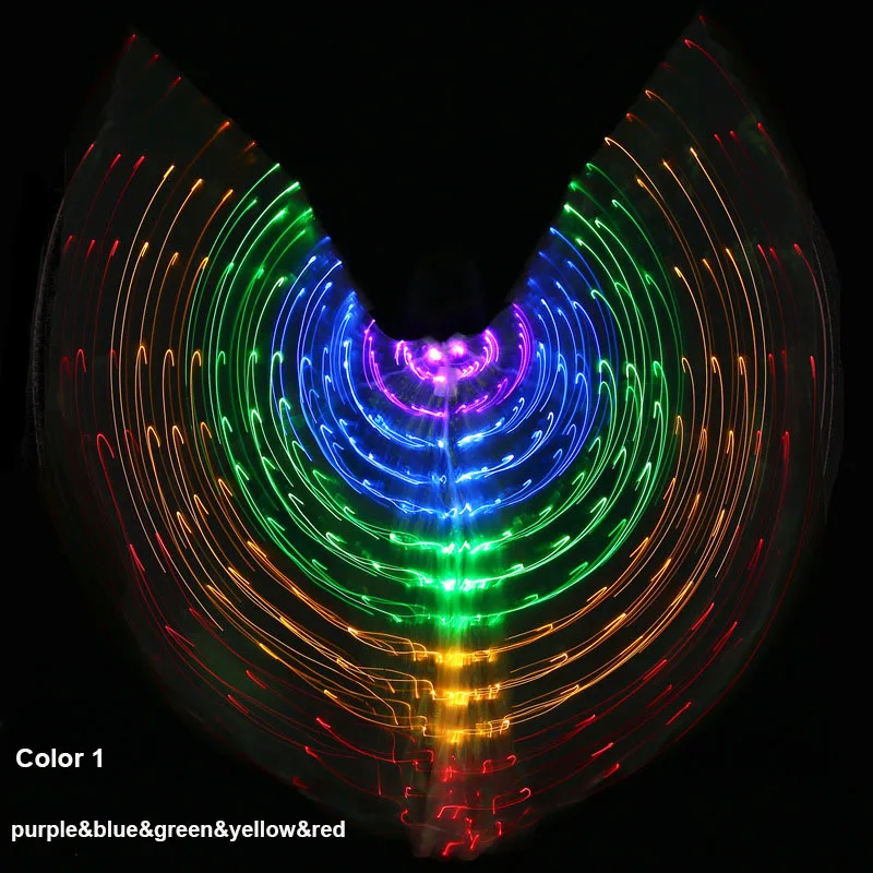 Большой, 5 цветов, для танца живота, светодиодный, ISIS, крылья ангела, Бабочка, танец r, костюм для женщин, светящийся, Восточный танец живота, аксессуары для танцев - Цвет: light color 1
