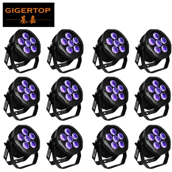 

12pcs waterproof Rechargable Wifi App optional 6x18w 6in1 wireless DMX IRC outdoor used flat led par battery lights IP65